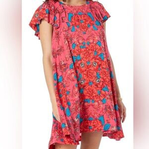 Free People Red Floral Dress